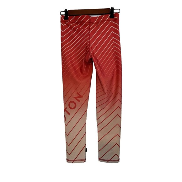 Peloton X Terez Women's  Leggings S Red Orange Ombre Striped Spell Out - Picture 5 of 10